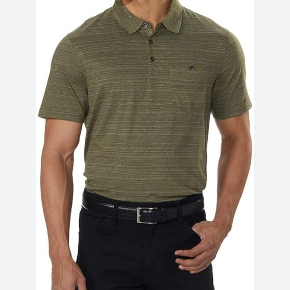 English Laundry Mens Short Sleeve Polo Olive Green Size Large